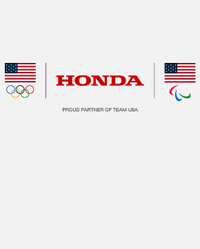 Logotipo de Honda Team USA Olympics Partner sobre fondo gris claro