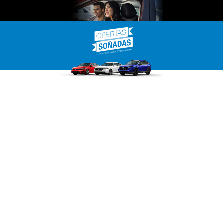 Perfil del frente del Honda Civic Sedán 2022, el Honda Accord 2024 y la Honda CR-V 2024 para el evento de ventas Ofertas de Ensueño. Perfil del frente del Honda Civic Sedán 2022, el Honda Accord 2024 y la Honda CR-V 2024 para el evento de ventas Ofertas de Ensueño.